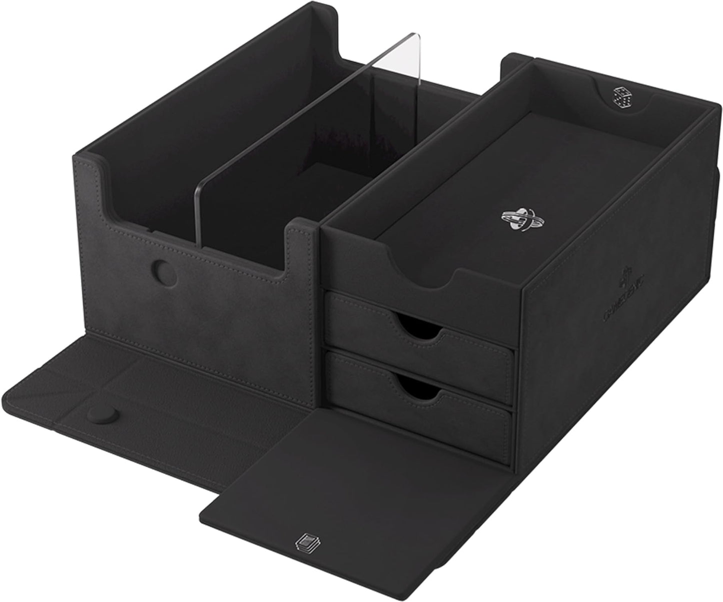 Gamegenic Game's Lair 600+ Convertible Deck Box - Double-Sleeved Card Storage, Holds up to 600 Cards, Premium Card Game Protector, Nexofyber Surface, Black Color, Made