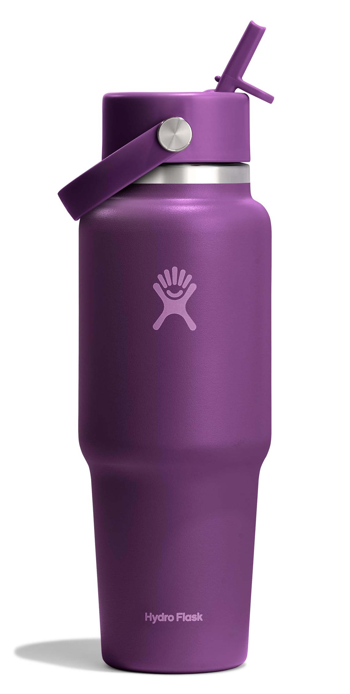 Hydro Flask Travel Water Bottle - Insulated Stainless Steel - Wide Straw Lid, Non Spill, Leakproof in 32 Oz Oat Tan