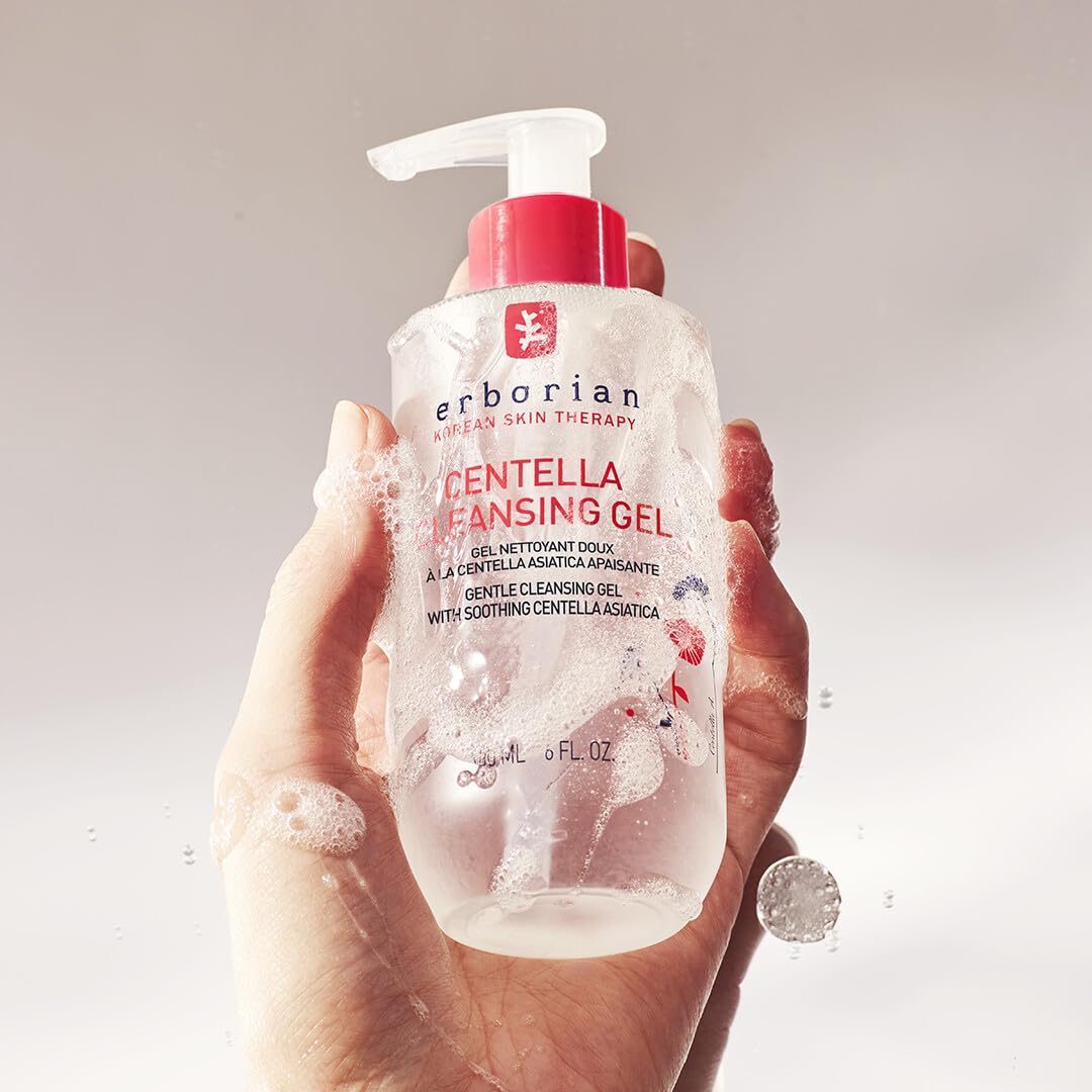 Erborian - Cleansing Gel - Gentle Daily Facial with Soothing Centella Asiatica Extract - Purifying, Detoxifying & Moisturizing Face Cleanser Removes Impurities - Korean Skincare - 6 fl. oz