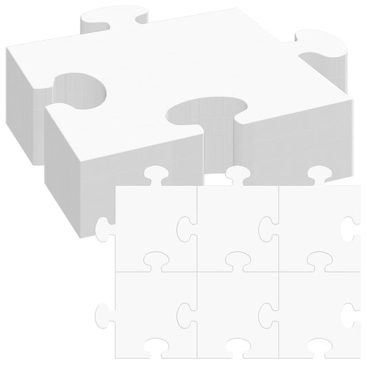 Bornerwhite 80 Pcs Large White Blank Puzzle Pieces Oversize White Cardboard Puzzles to Draw on Make Your Own Jigsaw Puzzle for Classroom Huge Art Display Decor Adult DIY Arts Crafts Projects