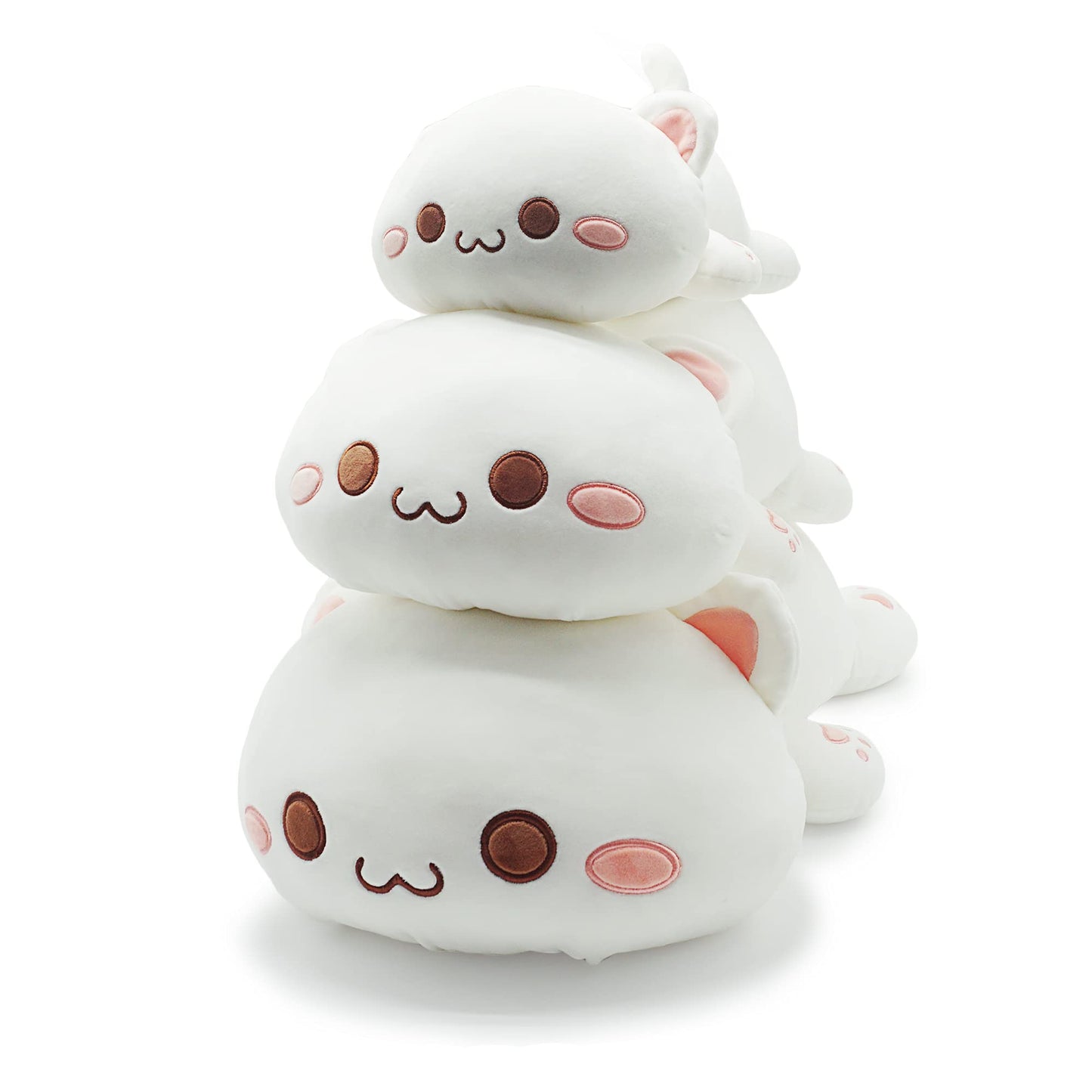 Onsoyours Cute Kitten Plush Toy Stuffed Animal Pet Kitty Soft Anime Cat Plush Pillow for Kids (White Cat A, 20")
