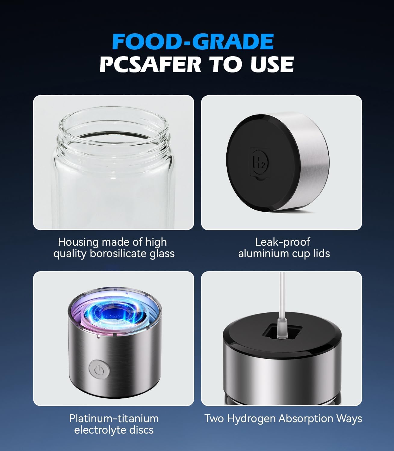 5.0 Upgrade High Concentration Hydrogen Water Bottle Generator