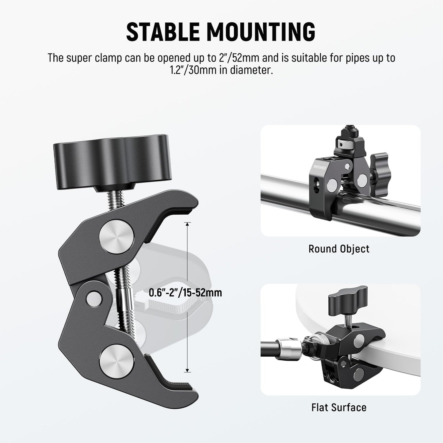 Neewer 11" Articulating Magic Arm Clamp Mount with Super Clamp, Camera Monitor Mount with 1/4" 3/8" ARRI Locating Pins & Holes for DSLR Action Camera Video Light Compatible with SmallRig Cage, ST16C