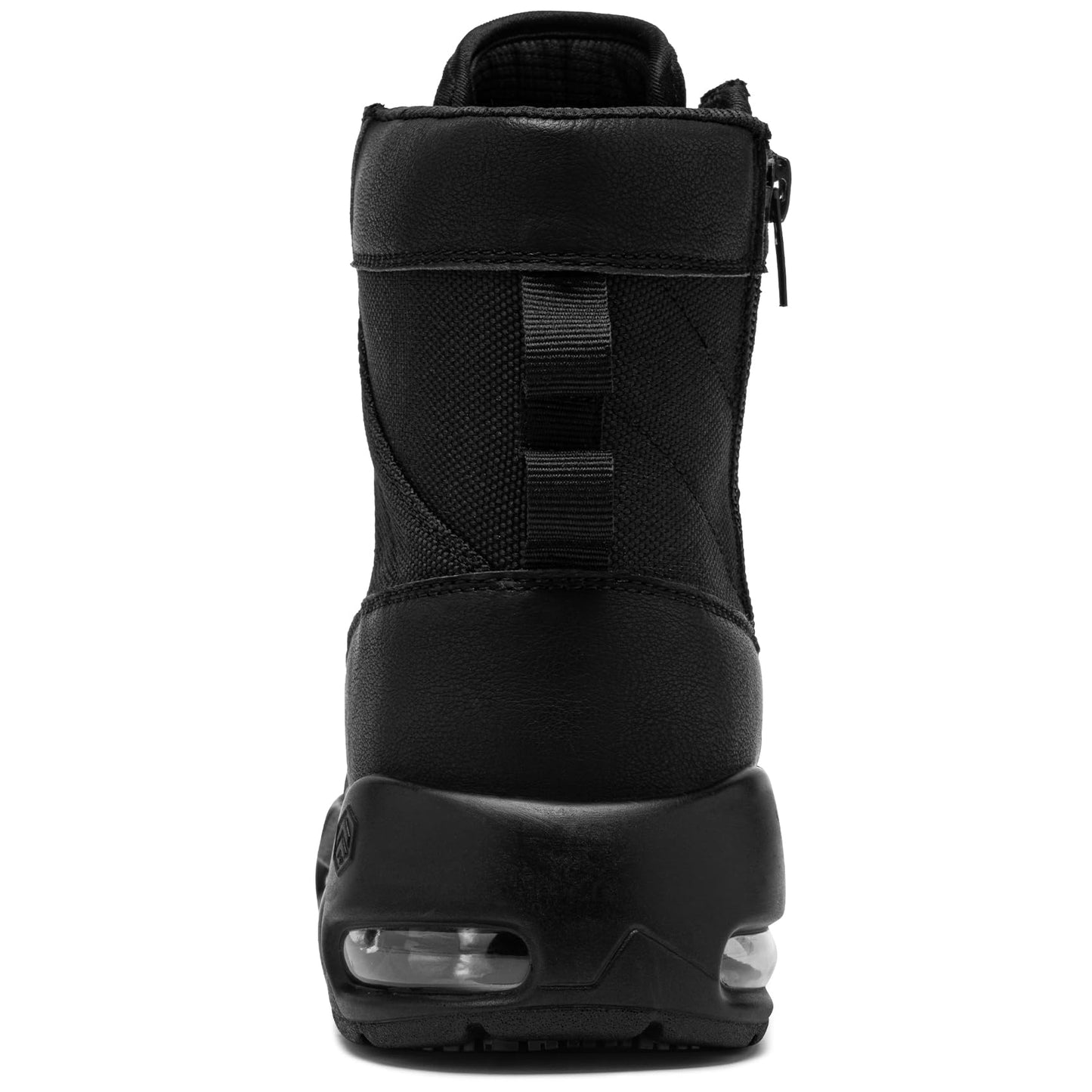 LARNMERN Non Slip Mens Boots Hiking Slip Resistant Shoes Air Cushion Side Zipper Comfort Botas Militares Hombre Zapatos de Trabajo Black 9.5