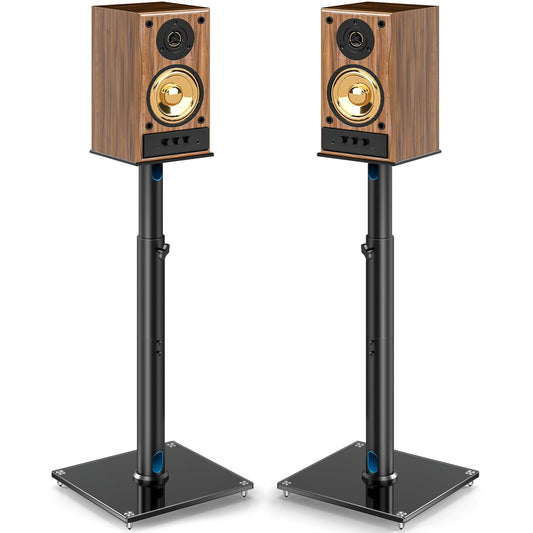 5Rcom Universal Speaker Stands for Surround Sound with 360° Swivel，Height Adjustable Bookshelf Speakers Stand from 32" to 43" with Cable Management, Speaker Stands Pair with Nonslip Pad Easy Install