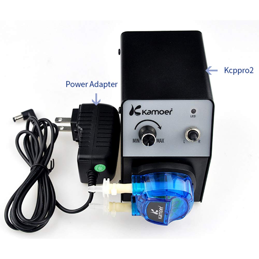 Kamoer KCP PRO2 40-210ml/min high flow peristaltic pump 12V dc variable speed small dosing pump for lab chemical experiment with Norprene tube 3.2mm ID× 6.4mm OD and power adapter