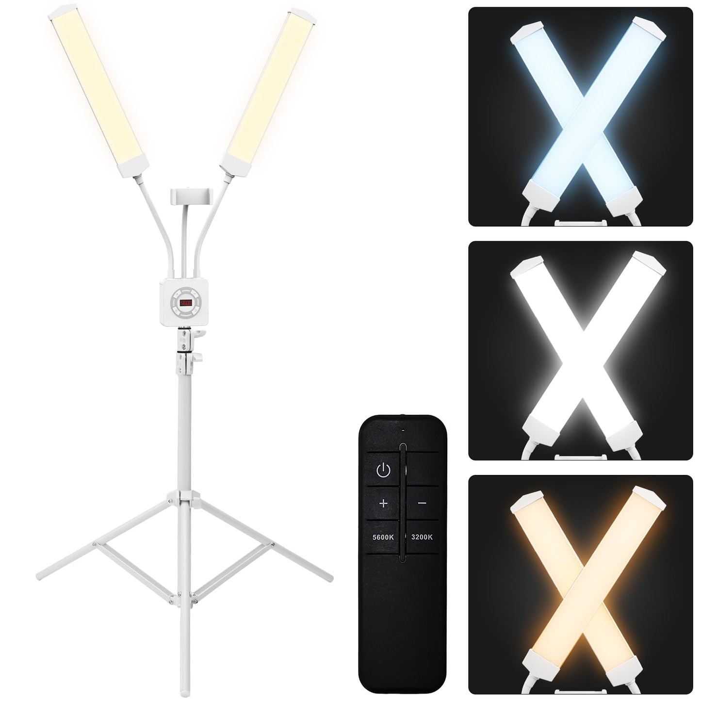 Esthetician Light with Tripod Stand and Phone Holder, Floor Lamp, Lash Lamp for Eyelash Extensions, [Upgrade] Touch Switch Lash Light for Makeup, Tattoo, Photography, Selfie, Video Recording（White）