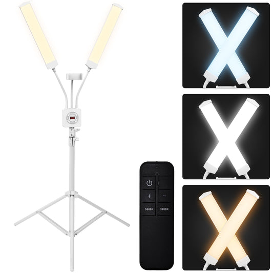 Esthetician Light with Tripod Stand and Phone Holder, Floor Lamp, Lash Lamp for Eyelash Extensions, [Upgrade] Touch Switch Lash Light for Makeup, Tattoo, Photography, Selfie, Video Recording（White）