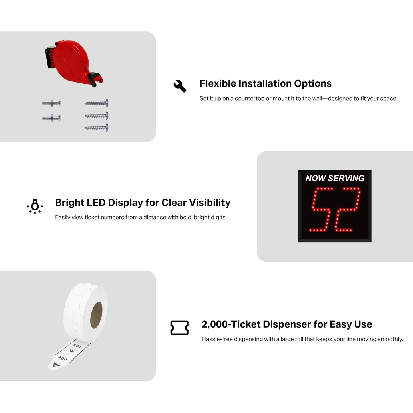 2-Digit Take A Number System with Free Ticket Roll (Made in America)