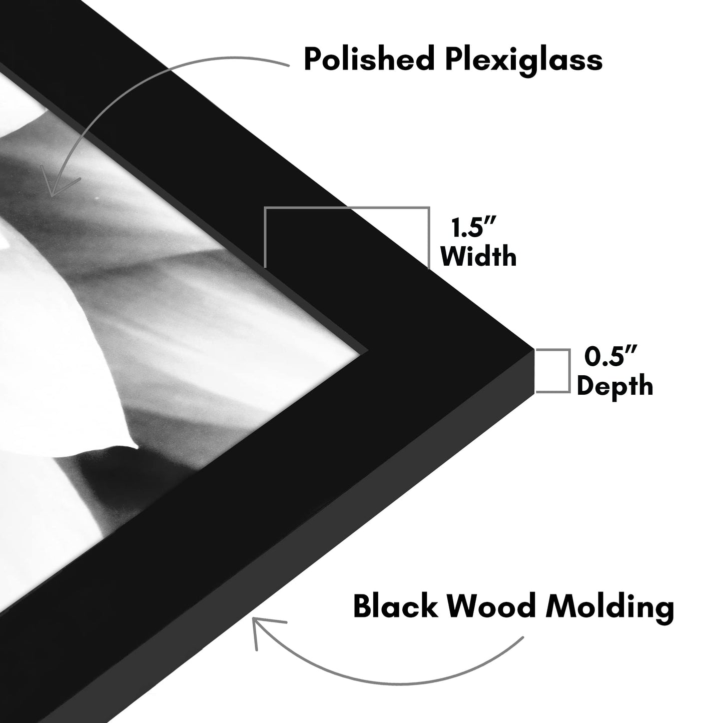 Americanflat 20x28 Poster Frame - Black Engineered Wood with Polished Plexiglass - Wide Picture Frame for Vertical or Horizontal Wall Display - Epic Collection - Black