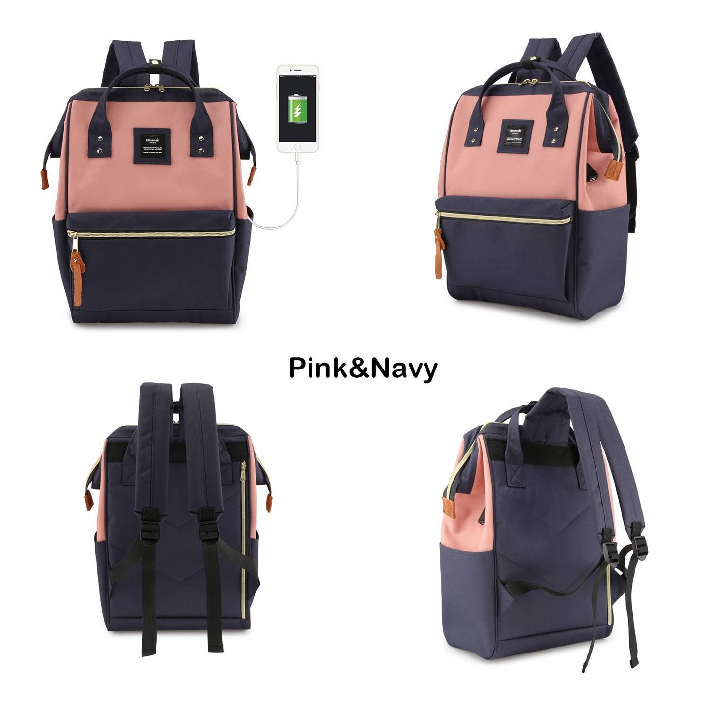 Himawari Laptop Backpack for Women&Men,Wide Open Large USB Charging Port 15.6 Inch Laptop Doctor College Work Bag (XK-05#-USB L）