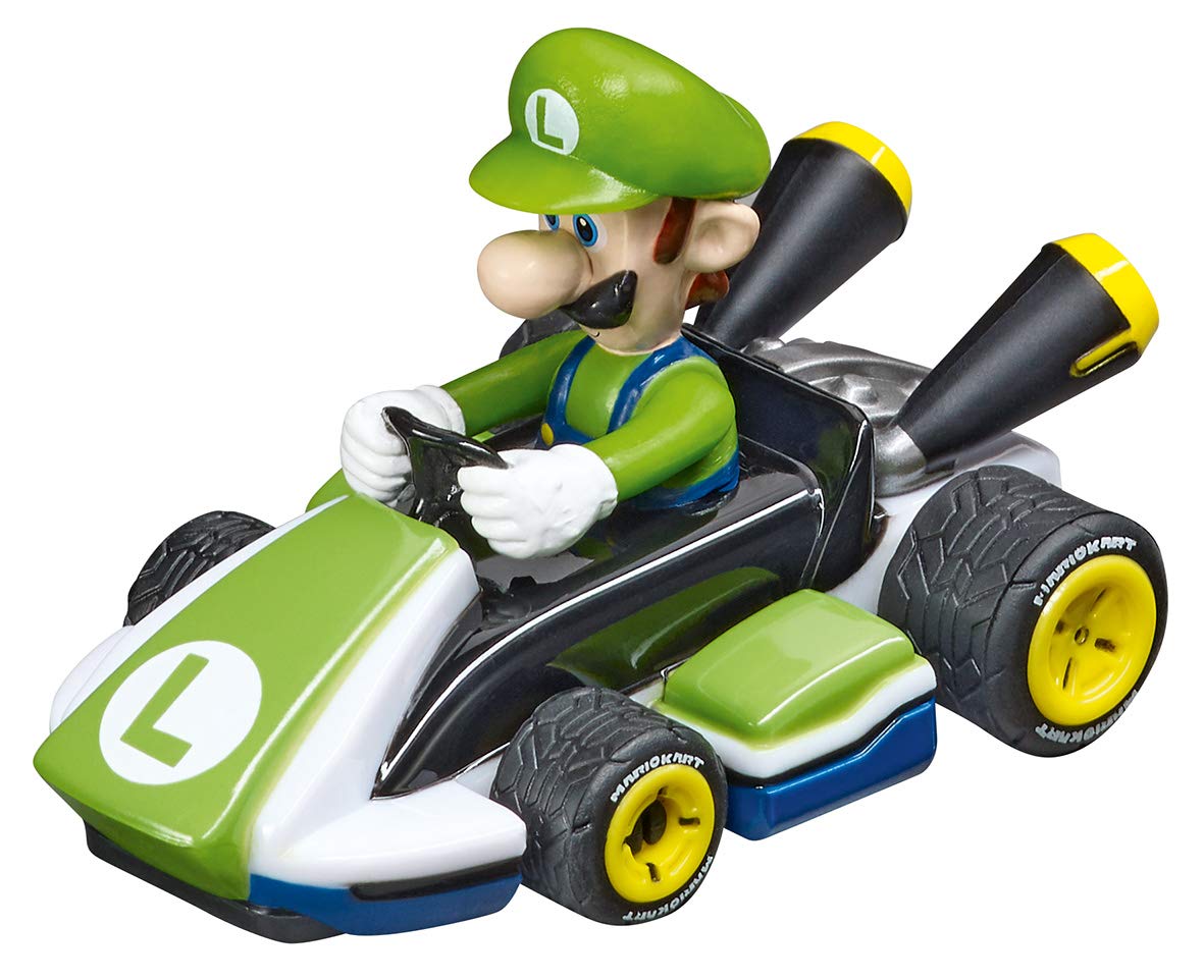 Carrera First Nintendo Mario Kart Slot Car Race Track - Includes 2 Cars: Mario and Luigi - Battery-Powered Beginner Toy Racing Set for Kids Ages 3 Years and Up