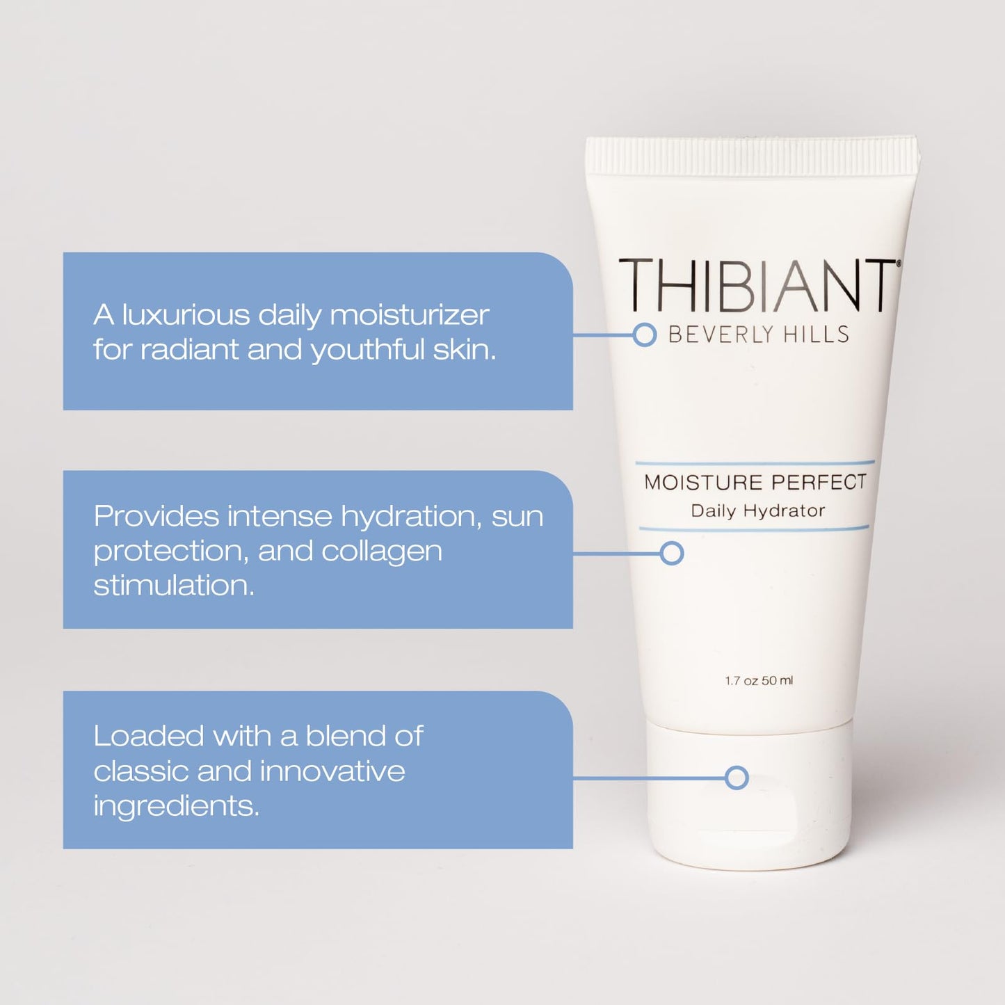 Thibiant Beverly Hills Moisture Perfect Daily Hydrator - Face Moisturizer for Women, Anti aging Face Cream With Vitamin C, Vitamin E & Collagen, Minimize Wrinkles and Fine Lines, Paraben Free (1.7 Oz)