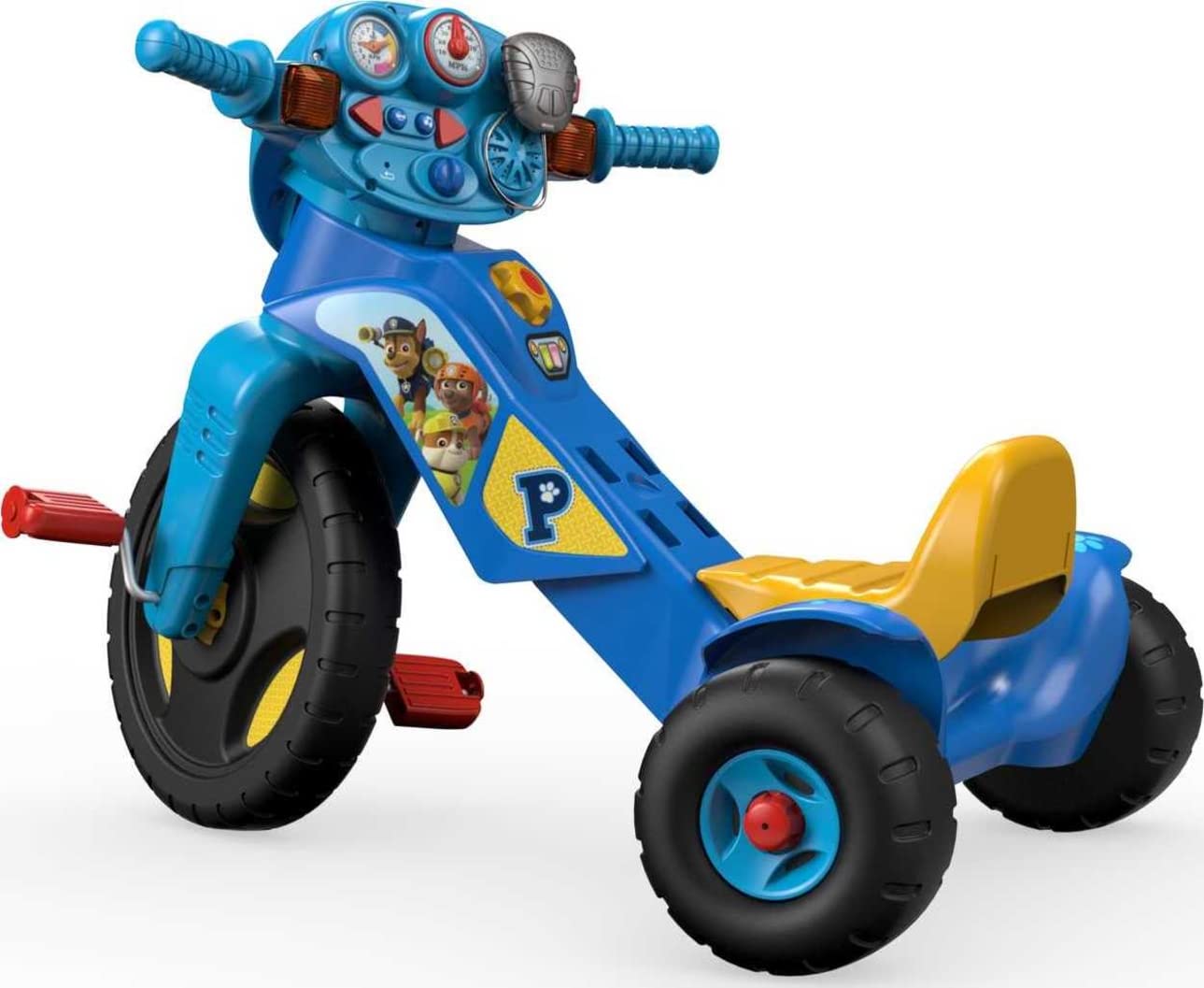 Fisher-Price Toddler Tricycle PAW Patrol Lights & Sounds Trike, Toy Bike with Handlebar Grips & Storage for Outdoor Play Kids Ages 2+ Years