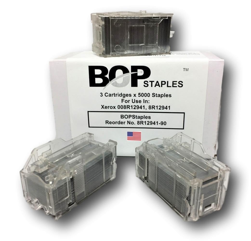 BOPStaples Brand Compatible for Xerox 008R12941, 8R12941 Staples, Staple Cartridge Refills (3 Cartridges X 5000)