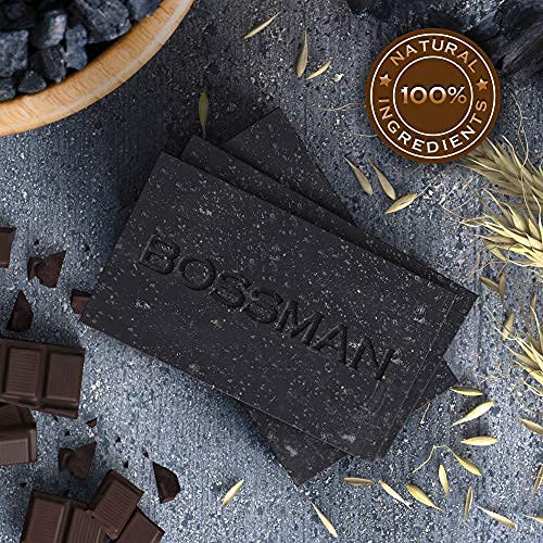 Bossman 6 Pack Men’s Bar Soap 4-in-1 – All Natural Organic Beard Wash, Shampoo, Body Wash, Shaving and Bath Soap - Essential Beard Care, Scent – Lavender and Patchouli