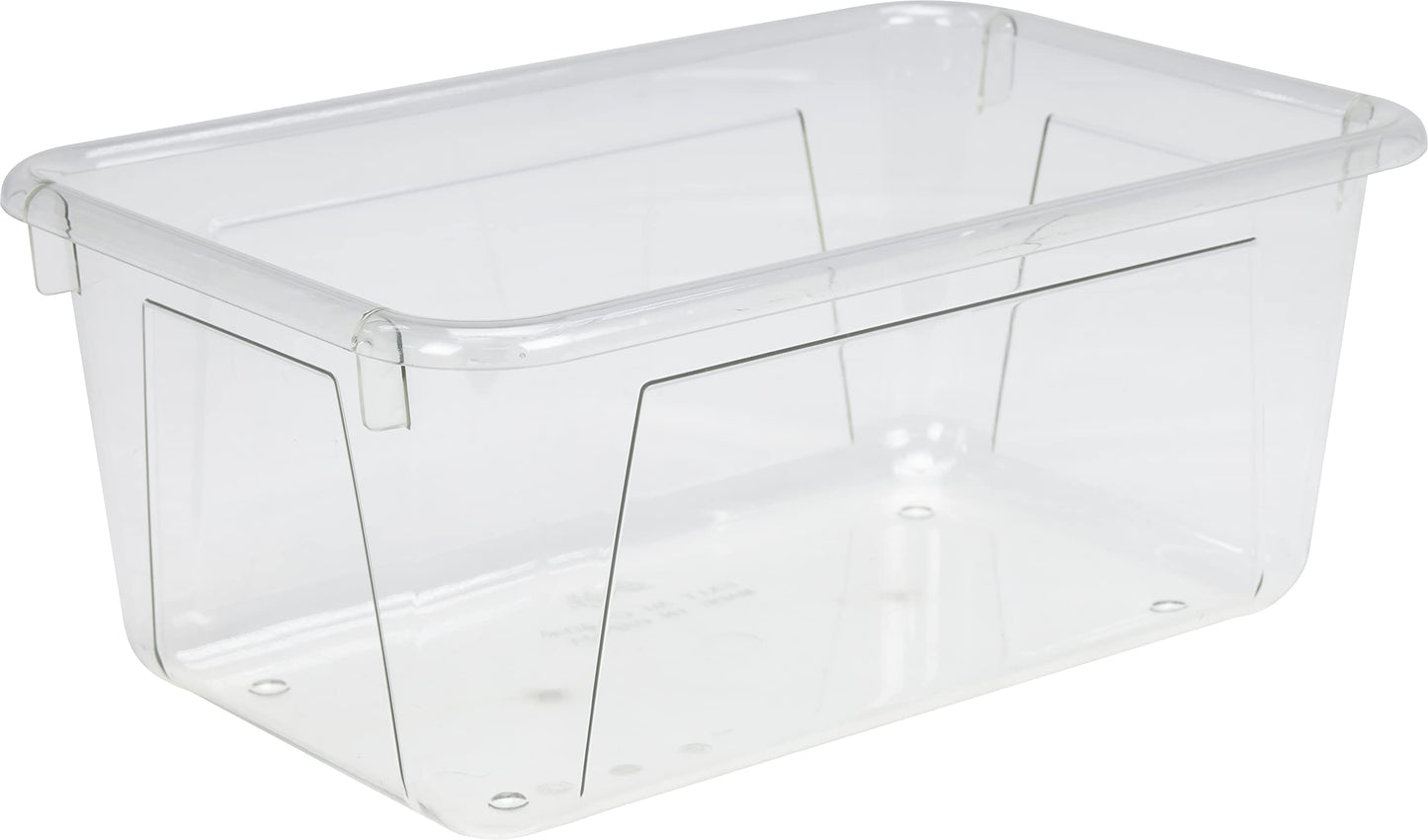 Storex Small Cubby Bins – Plastic Storage Containers for Classroom, 12.2 x 7.8 x 5.1 inches, Clear, 5-Pack (62464A05C)