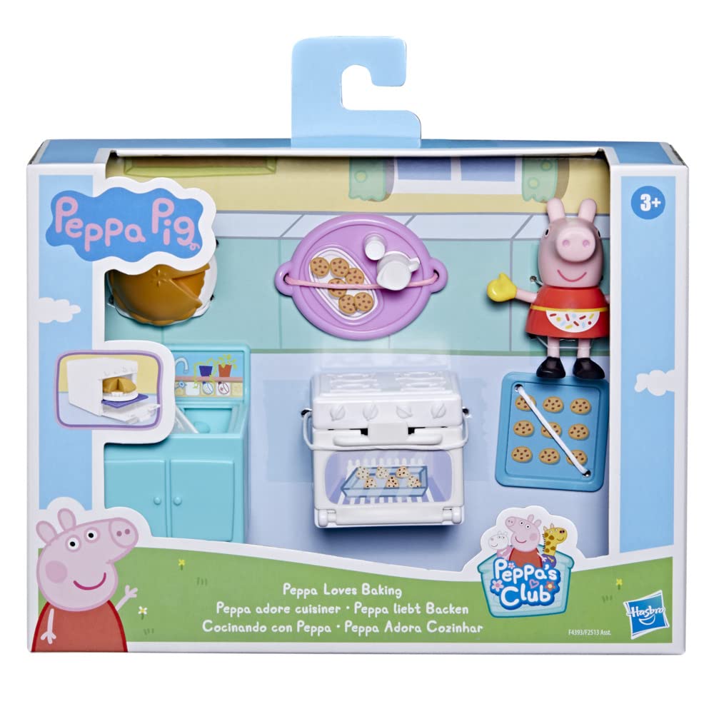 Peppa Pig Peppa’s Club Peppa Loves Baking Little Spaces Themed Preschool Toy, Includes 1 Figure and 5 Accessories, for Ages 3 and Up