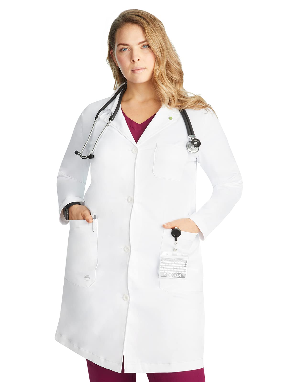 Healing Hands Lab Coat For Woman Faye White Coat with 5 Pockets, Moisture Wicking and 2-Way Stretch 5161, X-Large, WHITE