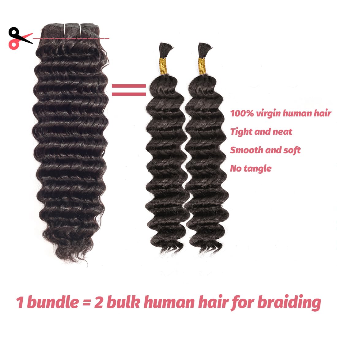 LUXEDIVA 12A Deep Wave Bundles Human Hair 16 18 20 Inchs Human Hair Bundle 100% Unprocessed Brazilian Curly Wet Wavy Texture 3 Bundles Deep Wave Natural Black