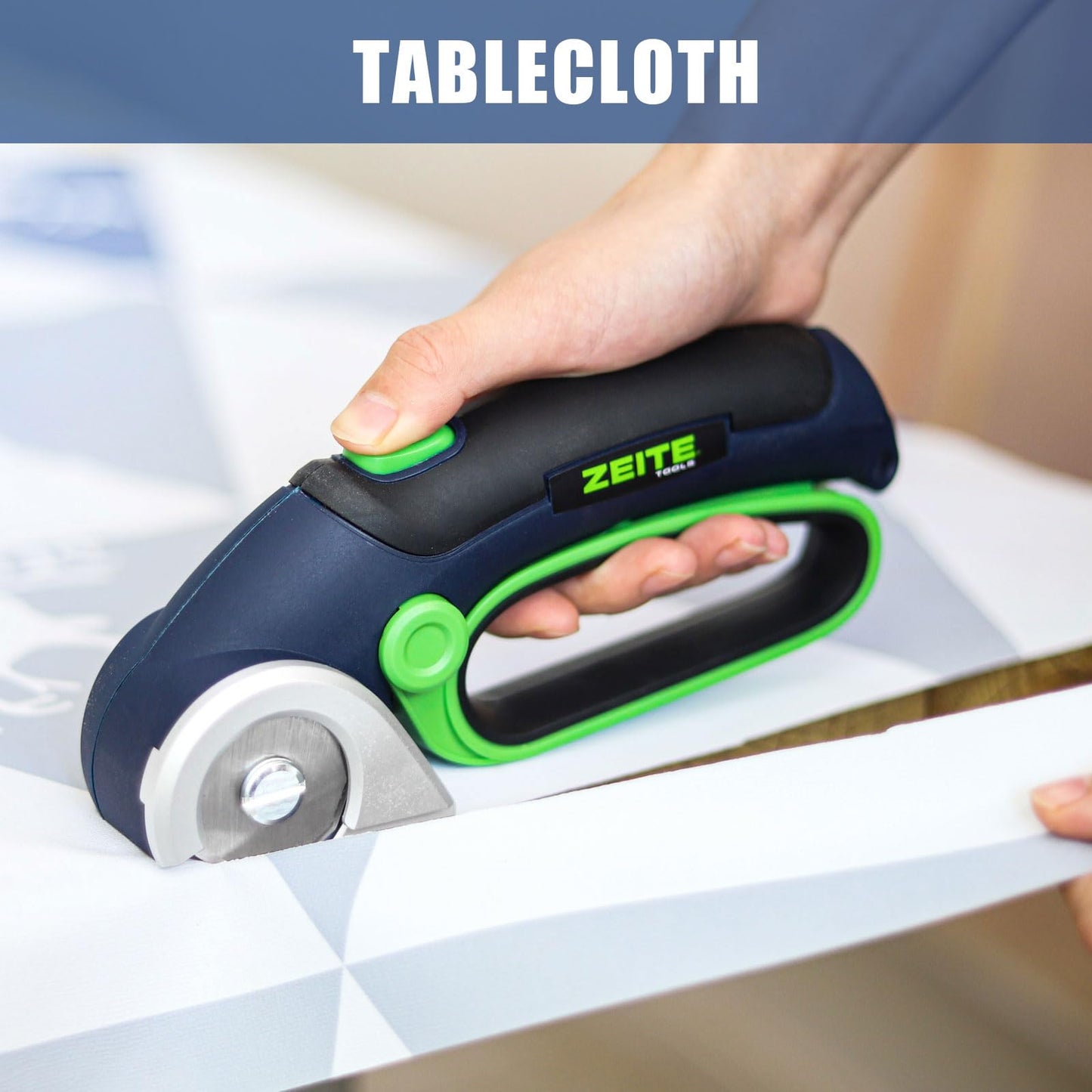 ZEITE 4V Cordless Electric Scissors with USB Charging Cable, 2 x Blade, 1 x Storage Case,Power Rotary Cutter for Cardboard Boxes Recycling,Fabric, Carpet,Ideal for Craftsman Tailors Household