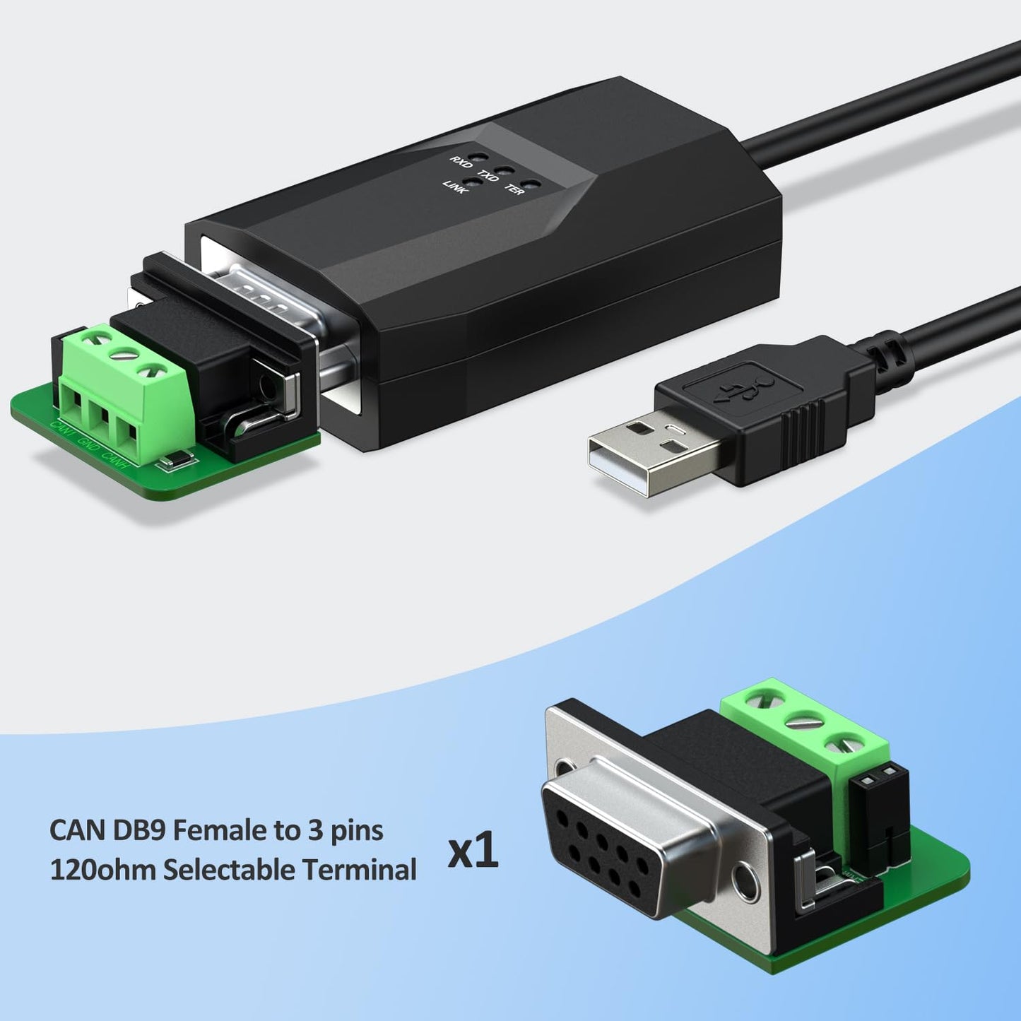 Pibiger USB to CAN Analyzer CAN FD Speed Up to 12M Isolated Against USB 2.5KV