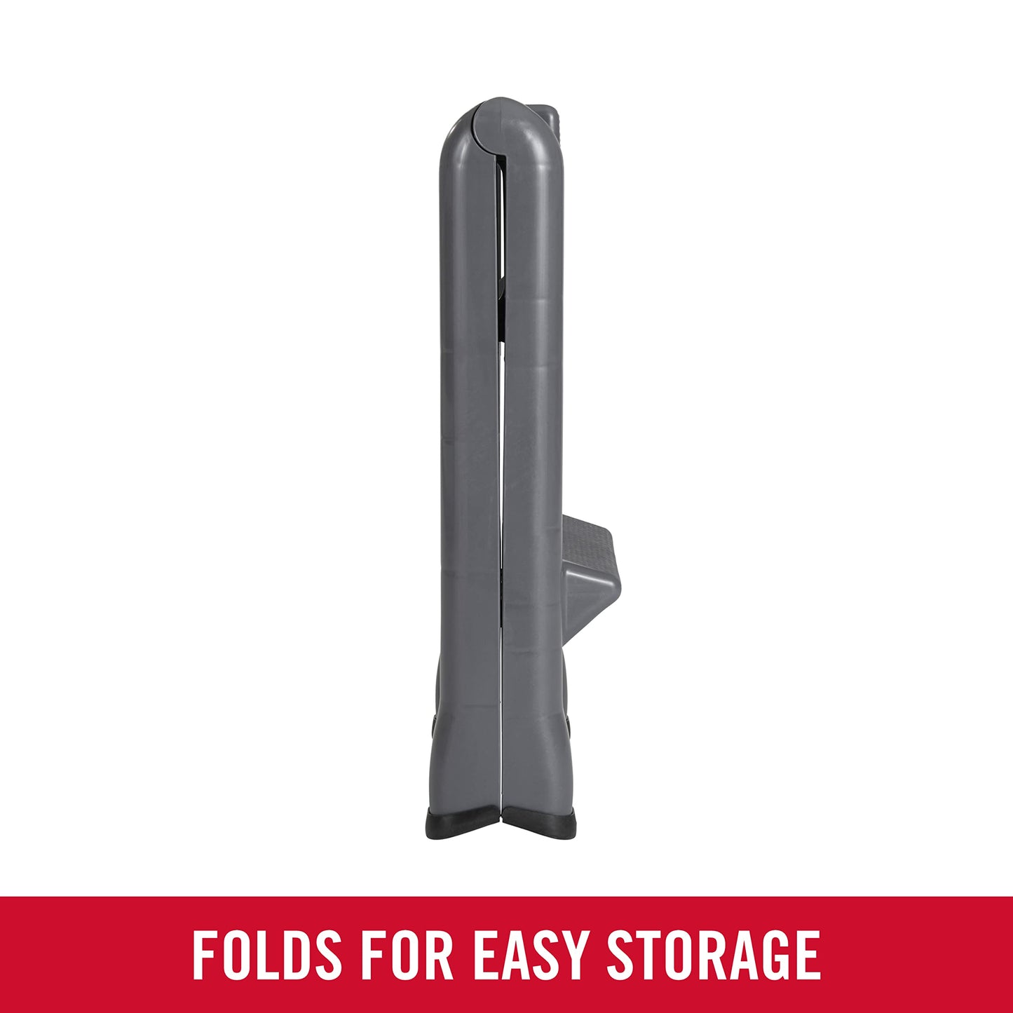 Rubbermaid Two-Step Folding Foot Stool 14-Inch High Gray 300-Pound Capacity Small Step Stool for Adults/Kids for Use in Library/Kitchen/Bathroom/Garage/Closet