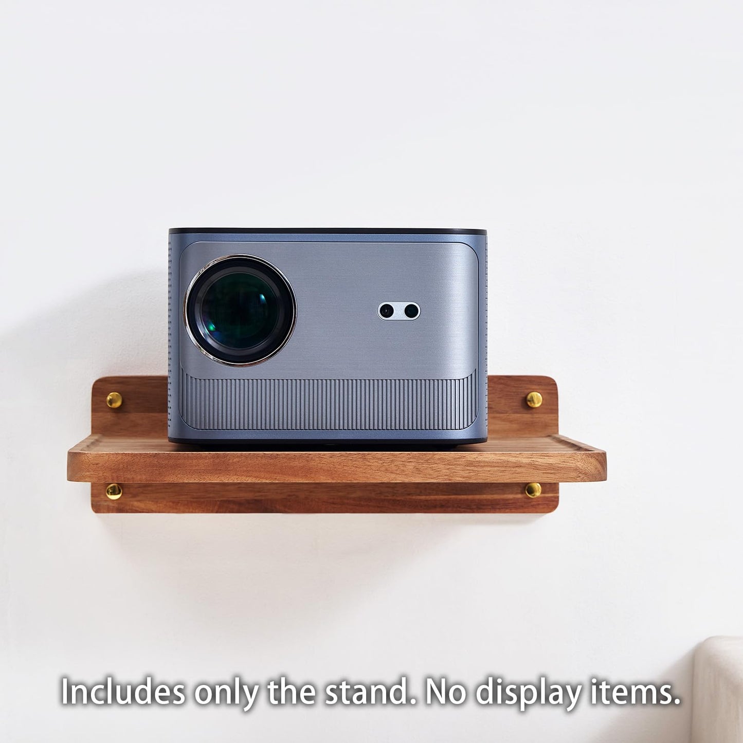 SARUFO Acacia Wood Projector Shelf for Wall Mount, 14.2" x 11" Floating Shelf & Rack Holder for Router, Modem, Cable Box, Compatible with Gaming Consoles Copyright Patent