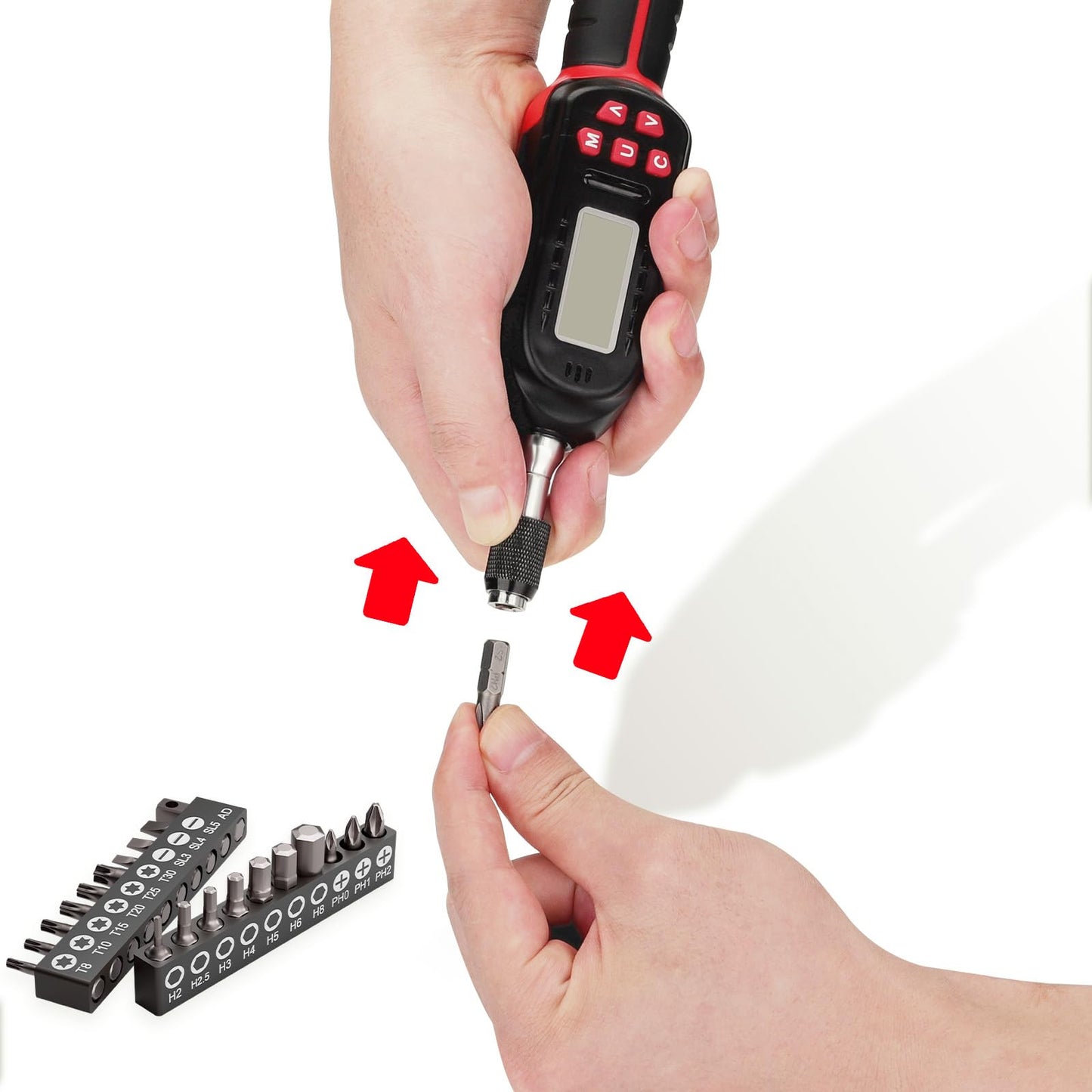 VANPO Digital Torque Screwdriver 2.66-53.1 in-lbs/0.3-6 Nm, Adjustable Screwdriver Torque Wrench Set with Buzzer/LED Indicator Notification for Bike Repairing, Tools, Maintenance and Mounting