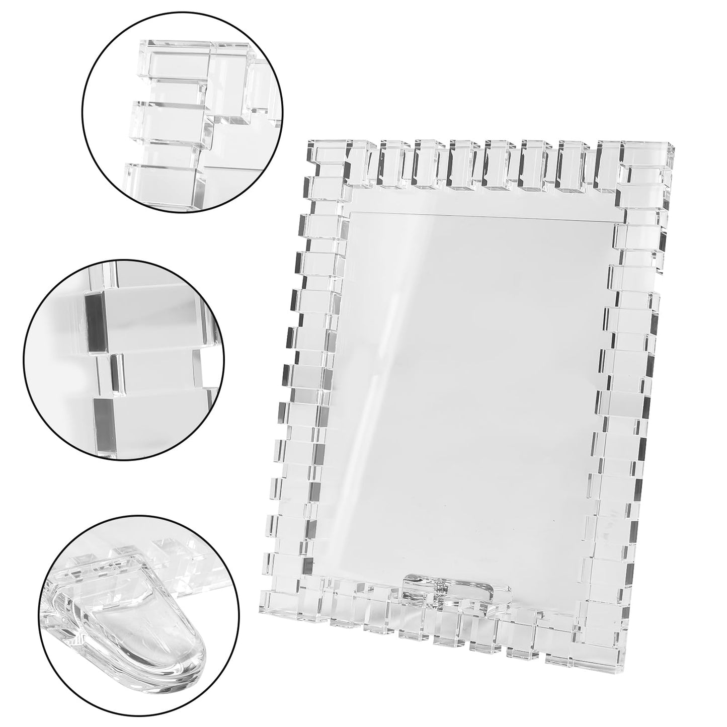 kitCom 8x10Inch Crystal Wedding Frame of Keepsake Photo Frames, Crystal Picture Frames with Sparkling Design, Tabletop Display Decor Frame(Fit 8x10 Max Photos), Clear with Gift Box