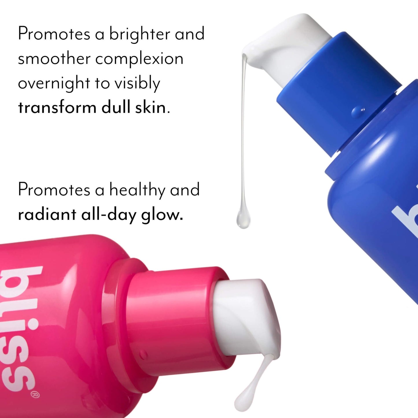 Bliss AM+PM Serum Duo: Glow & Hydrate with Vitamin C + Renew & Smooth with Glycolic Acid for 24-Hour Radiant, Hydrated Skin - Daily Skincare Routine Set