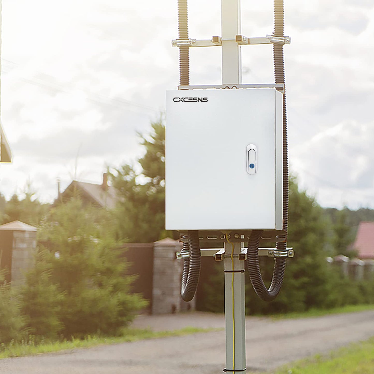 CXCESNS Outdoor Electrical Box 12 x 10 x 6''D NEMA 4X Enclosure Steel Box, Waterproof & Dustproof Outdoor/Indoor Lockable Electrical Junction Box, with Mounting Plate