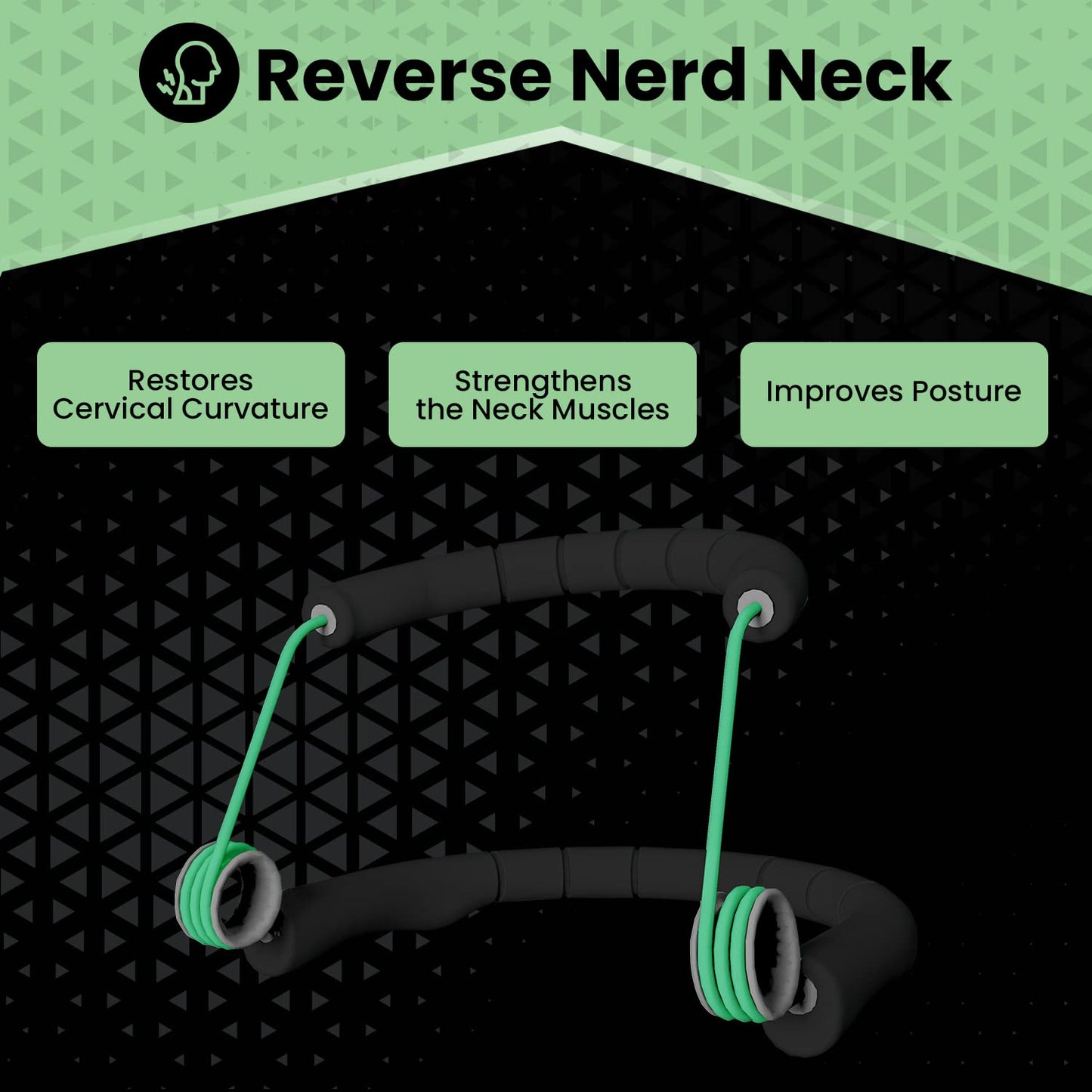 Portable Neck Strengthener by NeckSpring, Relieves Pain, Restore Cervical Curvature, Improves posture, and Reverses Nerd-Neck