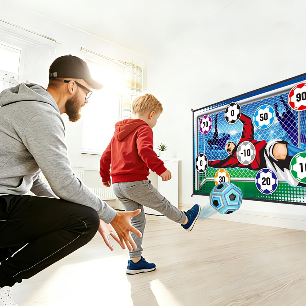 MRPAPA Soccer Ball Game for Kids, Indoor Outdoor Toss Goal Game with Balls Sports Toys Gift for 3 4 5 6 7 8 Year Old Boys and Girls