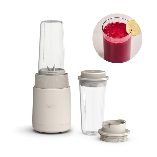 bella 6 Pcs Portable Rocket Blender, Juicer & Smoothie Maker, Press & Twist Design, EverGood™ & BPA Free Dishwasher Safe Parts, 4 Tip Stainless Steel Blade, Cord Wrap, 240 Watt Motor, Oatmilk