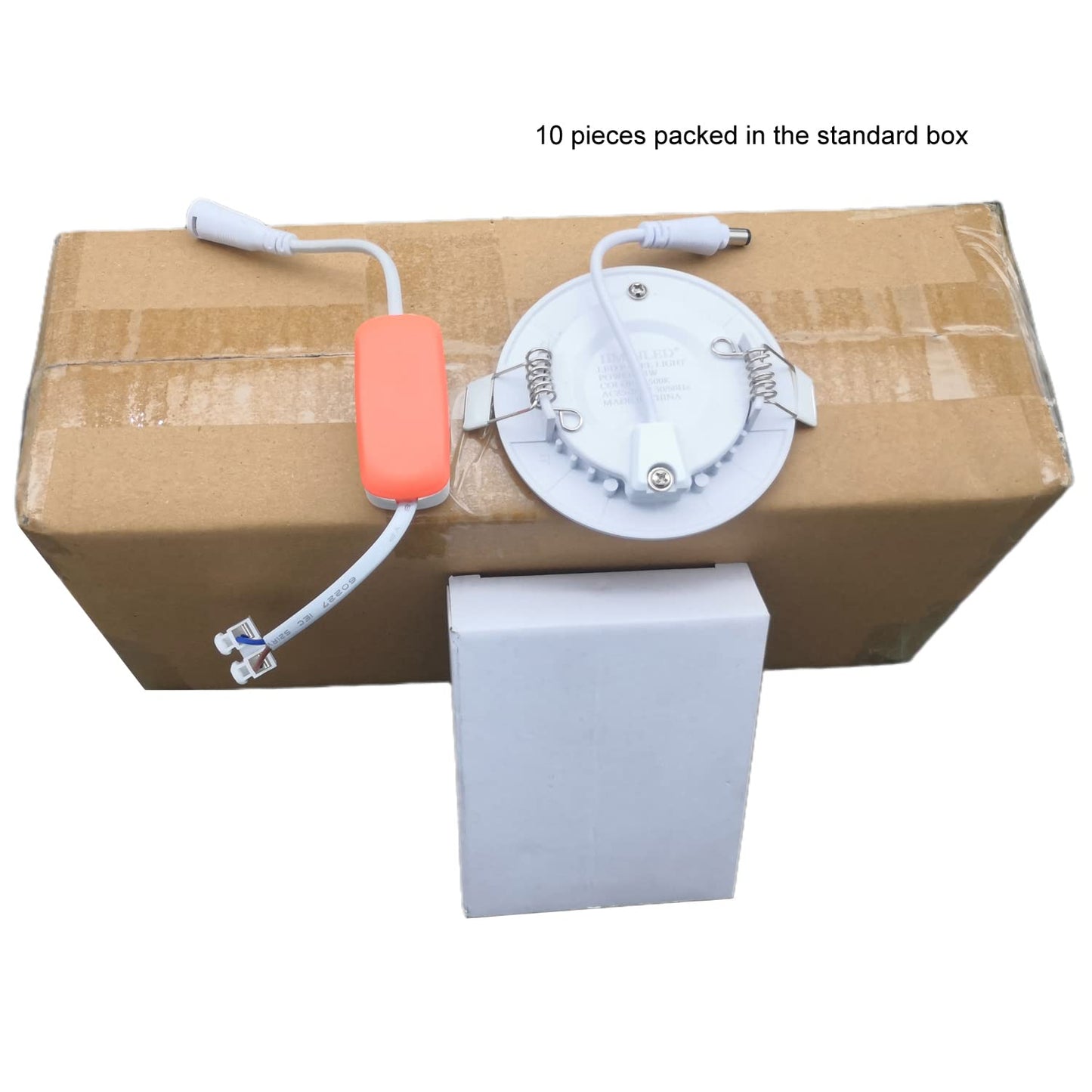 HMINLED 3 Inch 3 Watt Ultra-Thin Recessed Ceiling Light, 255Lm Energy Saving LED Slim Round Downlight, 6000K~6500K Cold White, Pack of 10