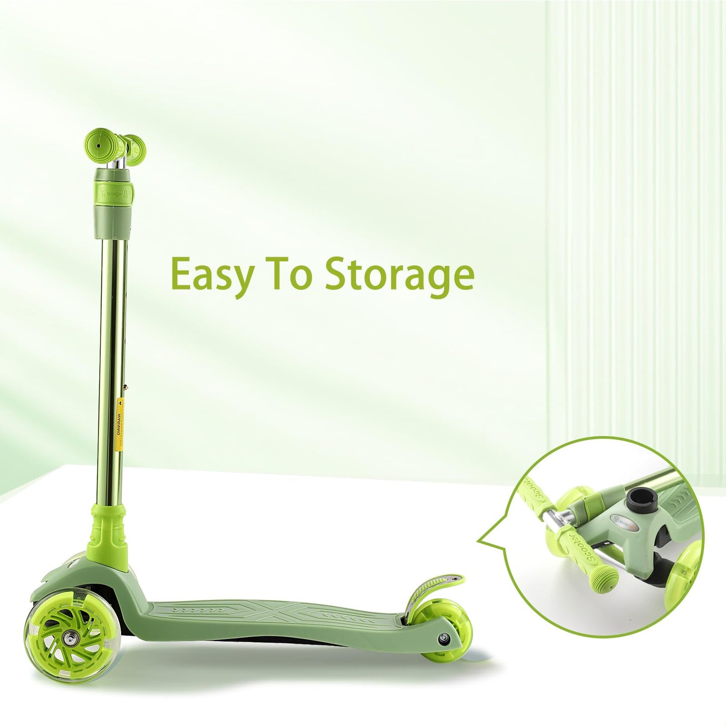 3 Wheel Scooter for Kids Ages 6-12,Kids Scooter with Light Up Wheels, Sturdy Deck Design, and 4 Height Adjustable Suitable for Kid Ages 3-12