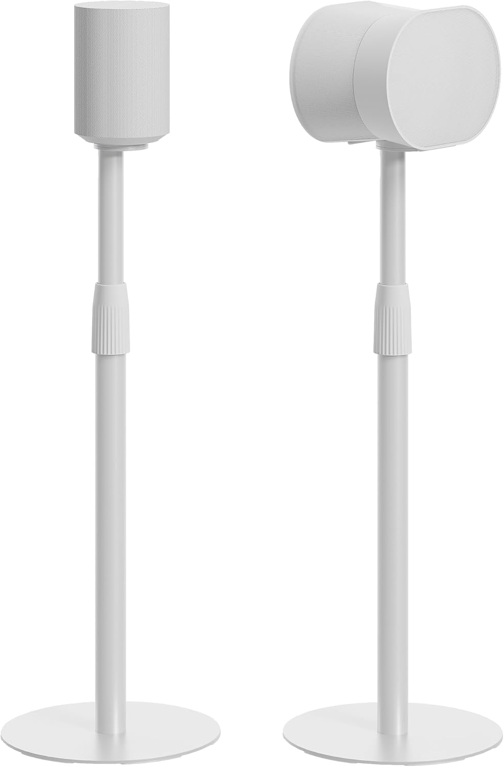 Speaker Stands Pair Compatible with Sonos Era 100 and Era 300, Height-Adjustable from 26.9"-42", Cable Management, 11lbs Capacity, White