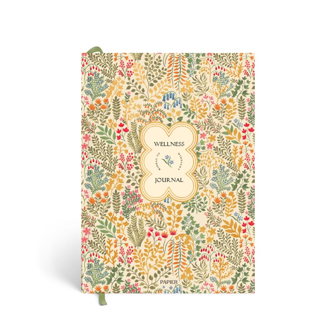 Papier Fairy Flies 12 Week Wellness Journal - Floral Hardback | Log Intentions Sleep & Energy, Morning & Evening | Weekly & Monthly CheckIn | Undated Planner | Reflection, Mindfulness | Self Care Gift