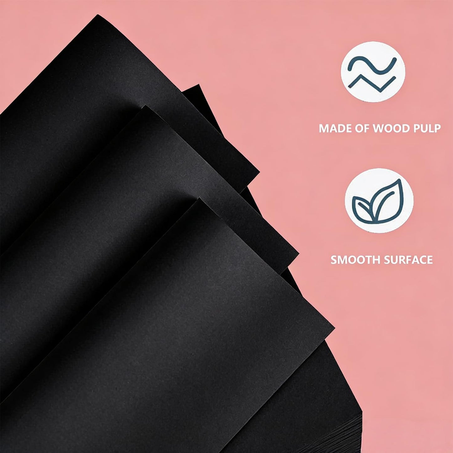 300 Sheets Arts Craft Paper for Drawing 18” x 24” Black Construction Paper for Art Project Supplies, Standard Weight
