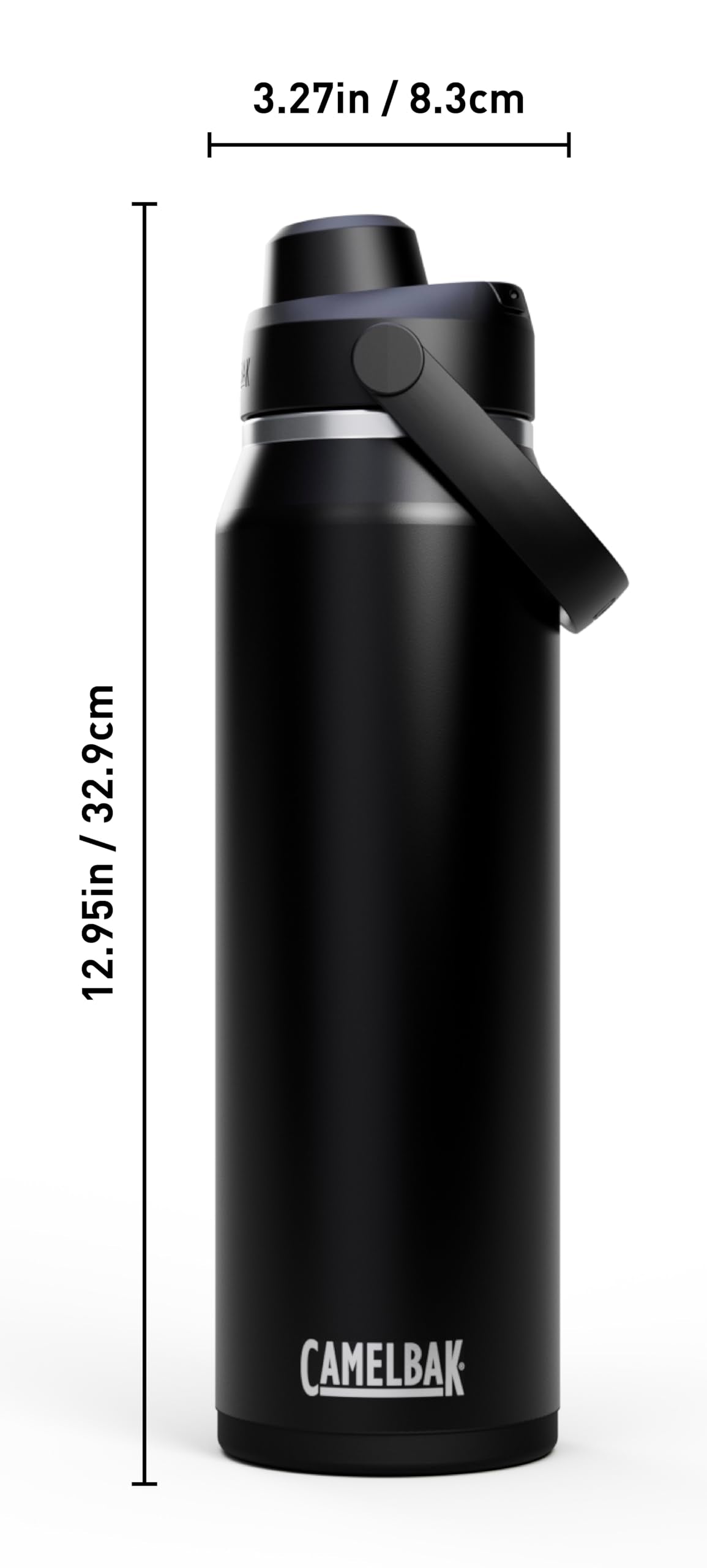CamelBak Thrive Chug Insulated Stainless Steel Water Bottle, Cold Retention with High Flow Lid for Everyday Hydration and Active Use, 32oz, Black