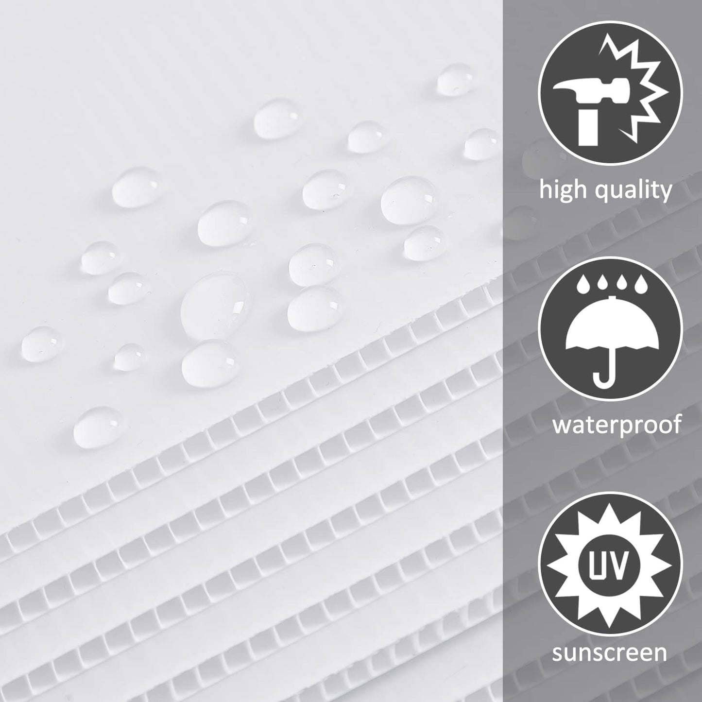 Patelai 10 Pcs 24 x 36 Inches Corrugated Plastic Sheet Corrugated Poster Board 4mm Thick Waterproof Blank Board Sheets Plastic Yard Sign for Garage and Estate Sale, Indoor and Outdoor Use (White)
