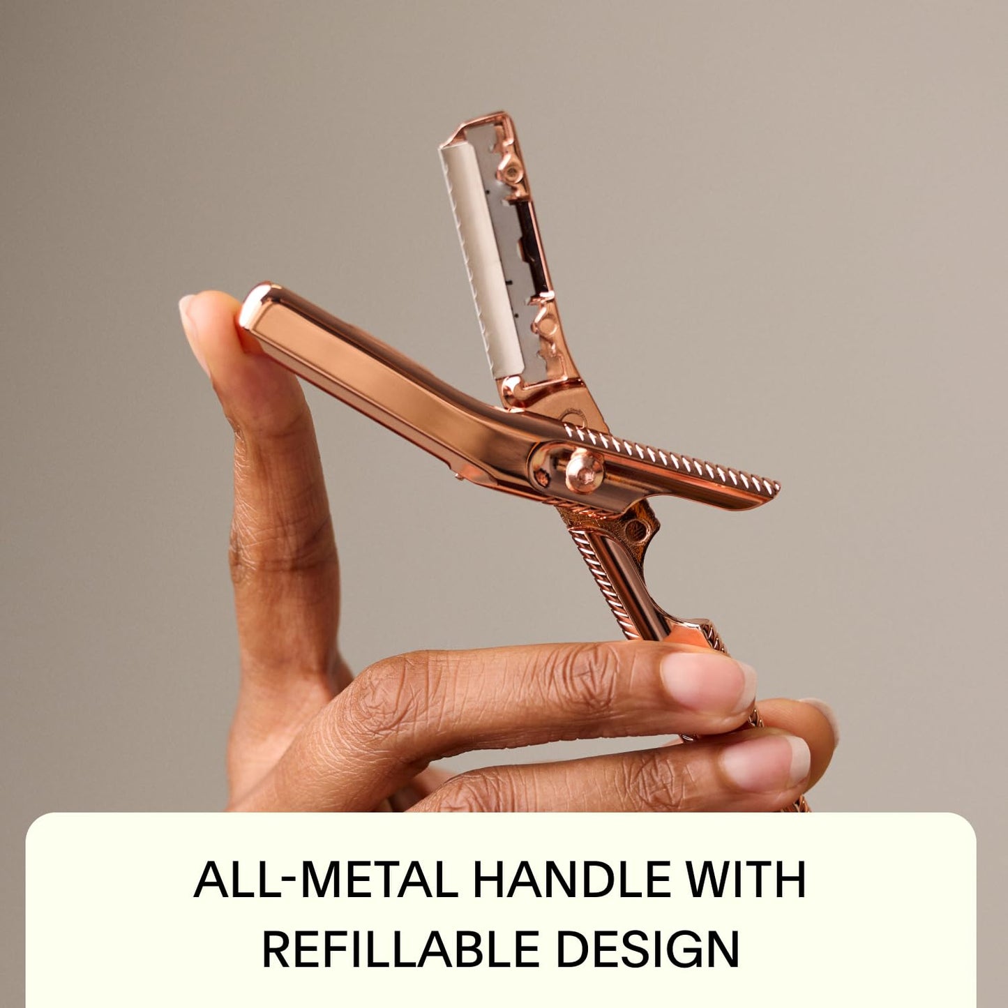 Leaf Shave | The Leaf Dermaplaner, Rose Gold - All-Metal Facial Razor and Exfoliating Tool for Women