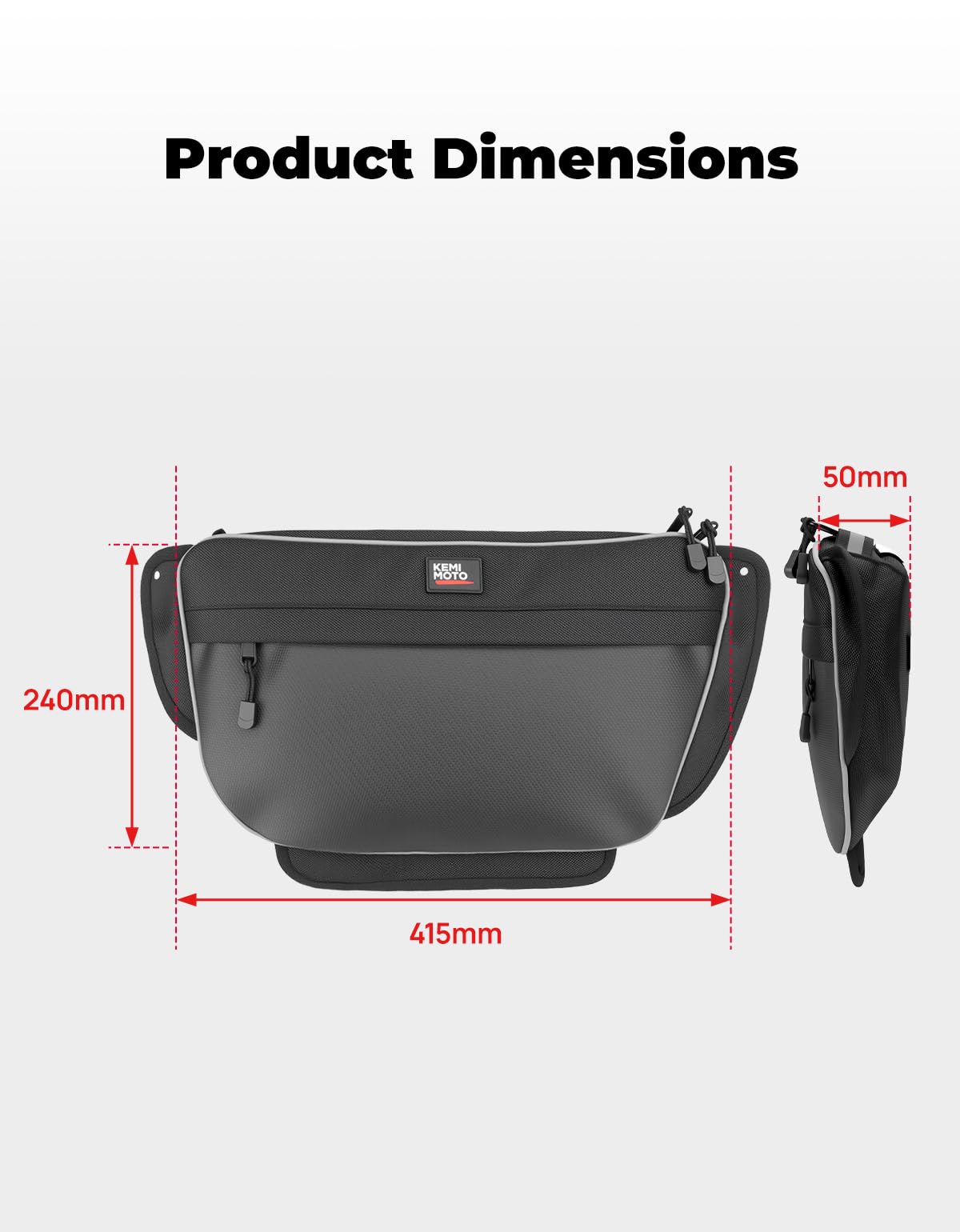 KEMIMOTO Door Storage Bags Compatible with Wolverine RMAX 2 1000, RMAX 4 1000, X2 1000, X2 850, X4 850, 3.5L 1680D Oxford Fabric Right and Left Bags, Secure Mounting, Water-Resistant Zipper