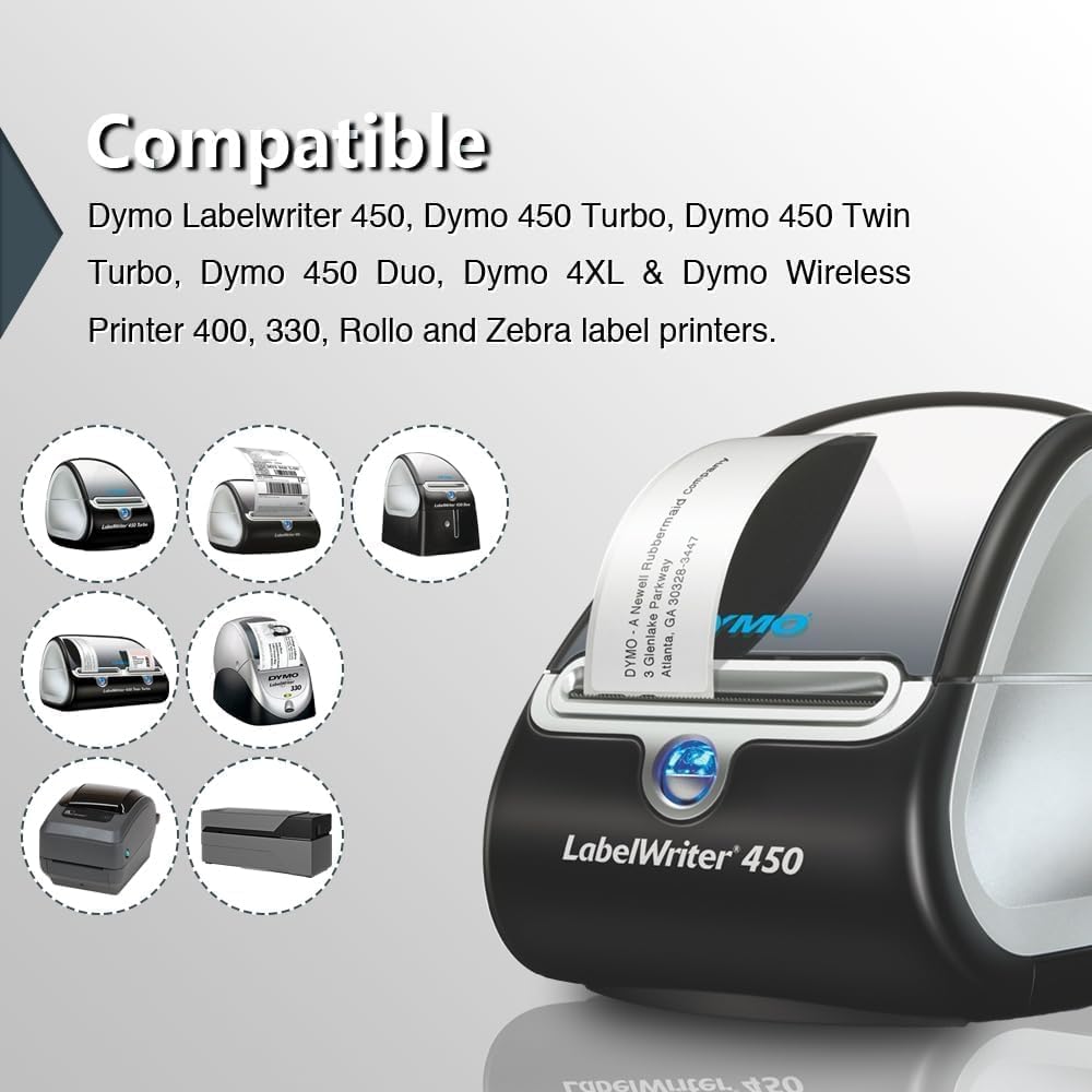 BETCKEY - Compatible DYMO 30256 (2-5/16" x 4") Shipping Labels, Perforated, Compatible with DYMO Labelwriter 450, 4XL, NOT Fit 550 & 5XL [20 Rolls/6000 Labels]
