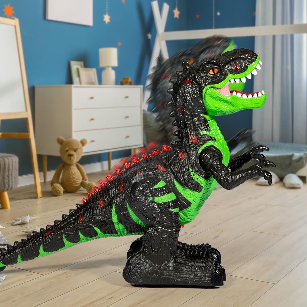 MAGICDINOSAUR Remote Controlled Large Dinosaur Toy for Boys 3 4 5 6 7 8 Years, Lifelike Tyrannosaurus with Water Mist, Light, Roaring, Electrical Dinosaur Birthday Gifts for Kids Toddlers