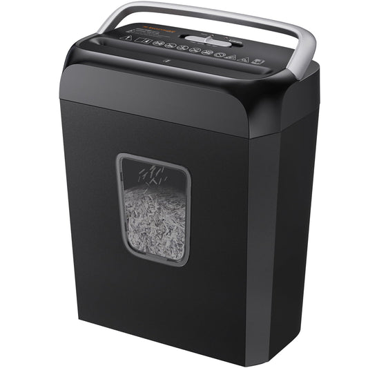 Bonsaii Paper Shredder for Home Use, 3.4 Gal Wastebasket, 6 Sheet Crosscut Paper Credit Cards, Staples, and Clips Shredder for Home Office Use, Portable Handle Design (C237-B New Version)