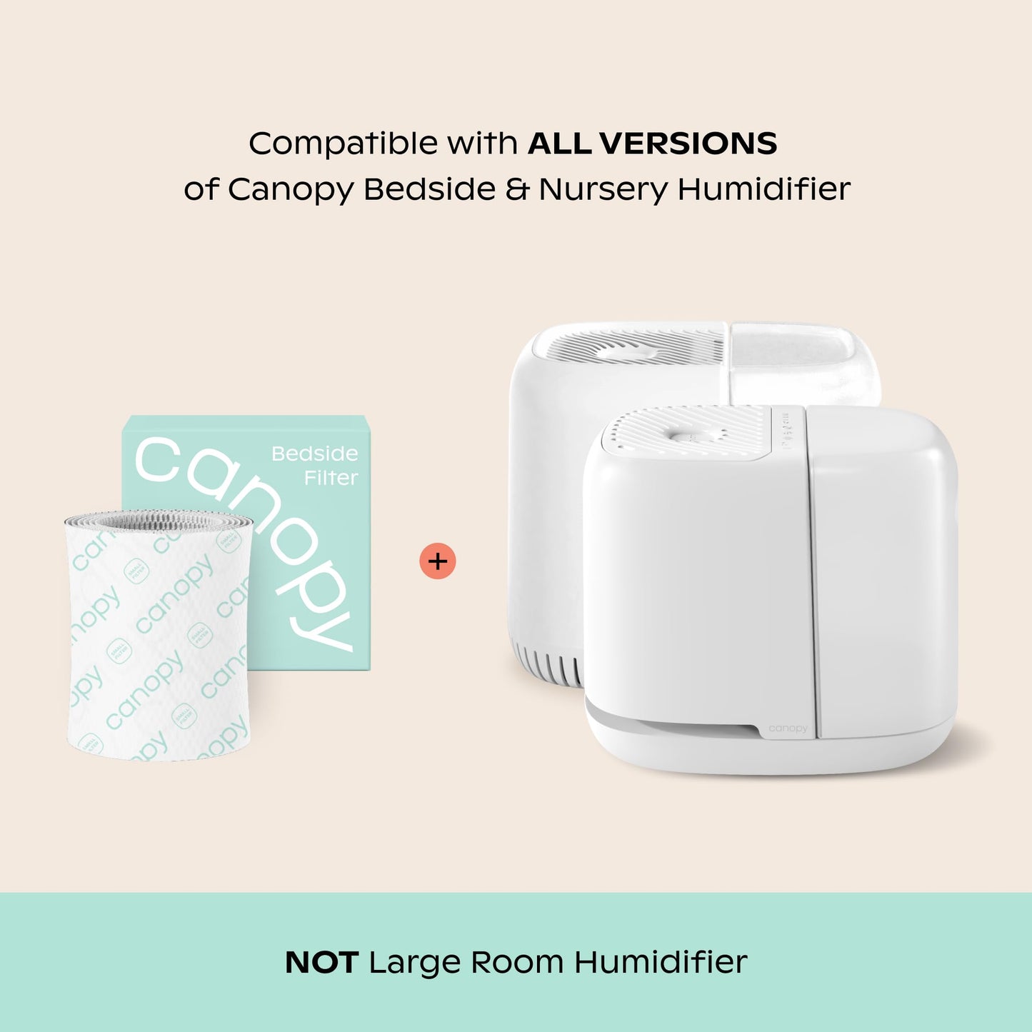 Canopy Original Bedside Humidifier Filter 2.0 – 3-Pack Replacement Filters | Compatible with Canopy Bedside Humidifiers, Made with Wood Pulp, Paper Filter, Replace Every Six Weeks