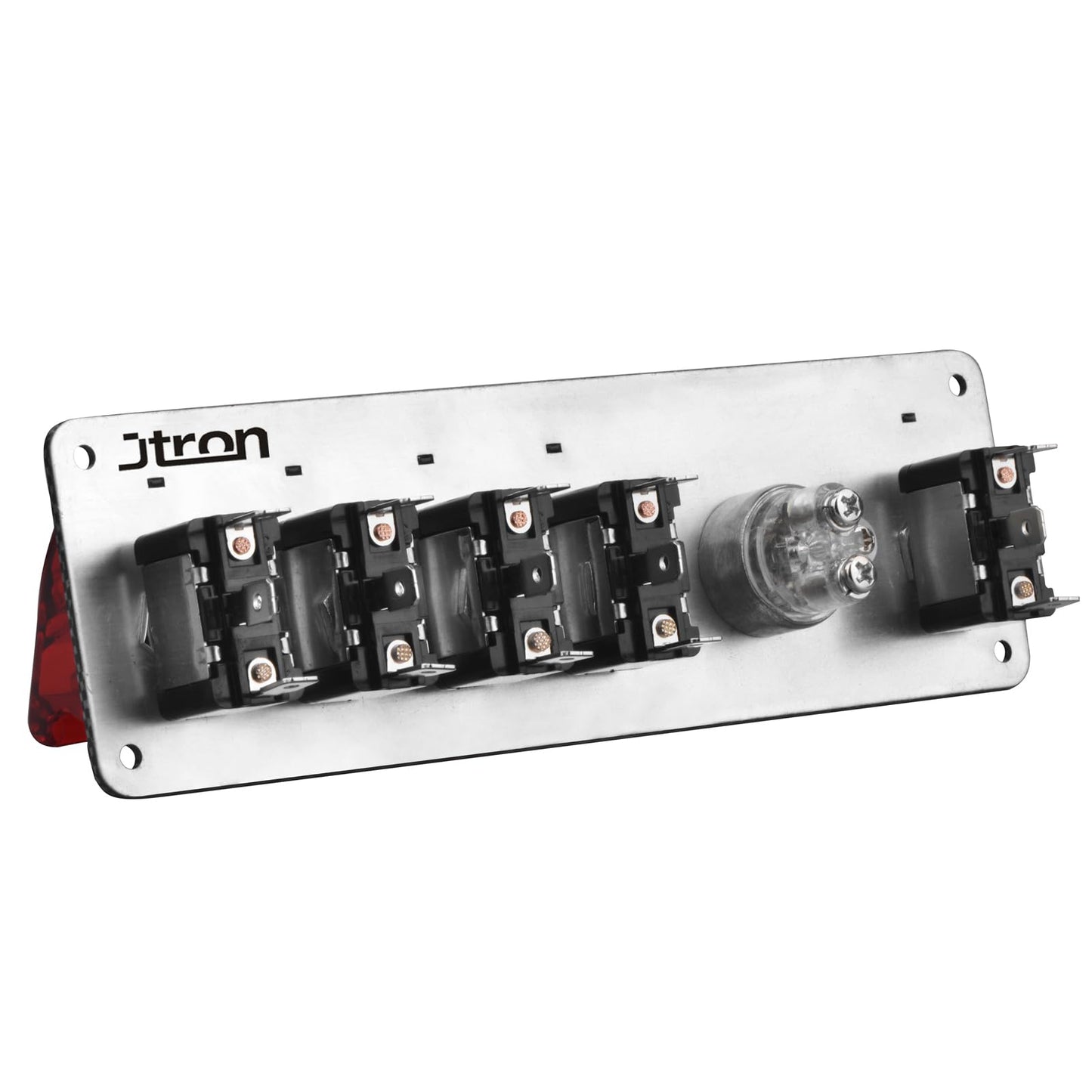 Jtron dc12v flip-up Ignition Switch Panel,5 in 1 car Engine Start Push Button led Toggle Switch Panel for Racing Sport Competitive car (4 Blue 1 Red)