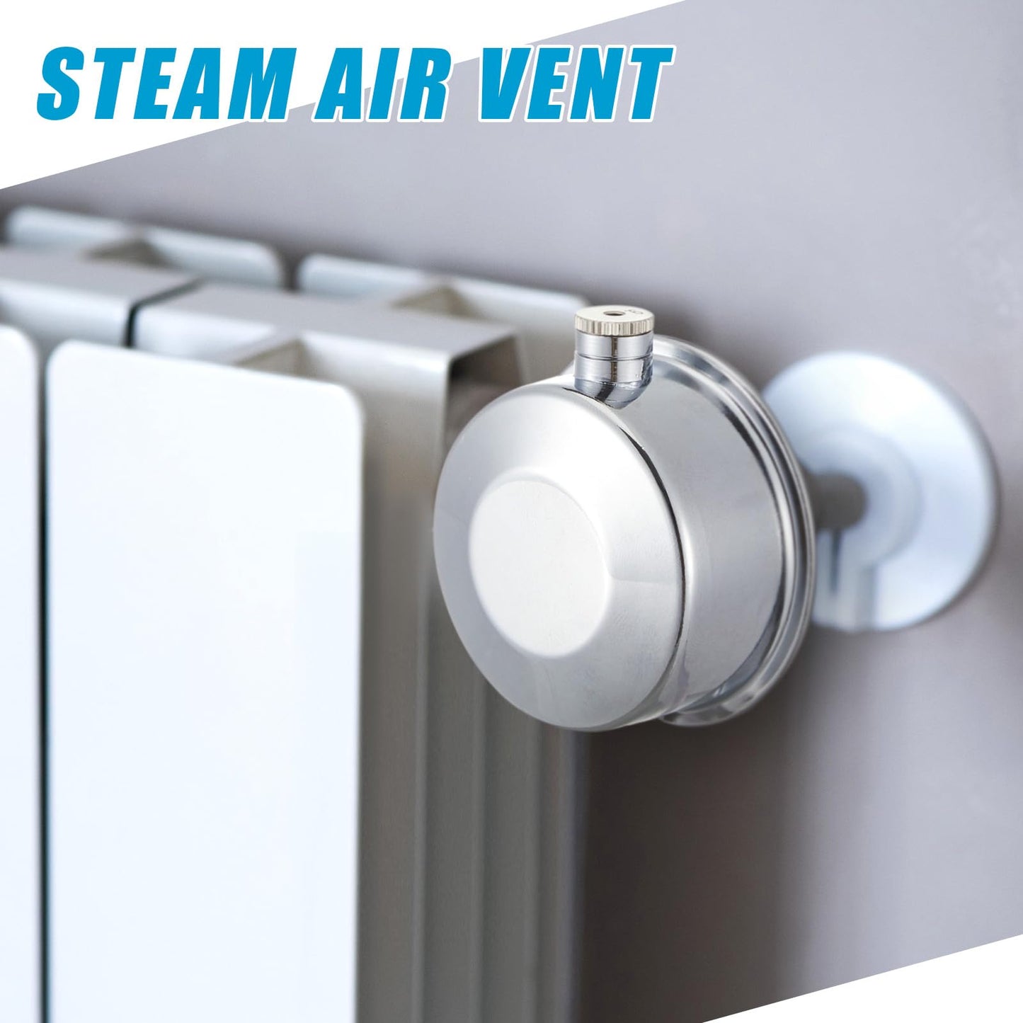 Gisafai 6 Pack Steam Radiator Air Valve #4#5#6#C #D 1/8" Steam Air Vent Angle Mount Heat Regulator Valve Chrome Plated Copper Vent for Winter Radiator Parts